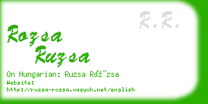 rozsa ruzsa business card